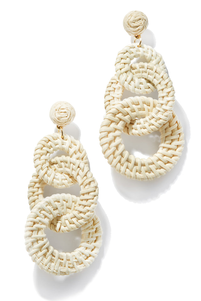 Load image into Gallery viewer, Araya Statement Woven Earring - White
