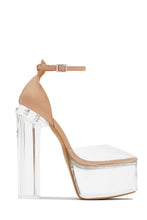 Load image into Gallery viewer, Adore Me Ankle Strap Platform Block High Heels - Nude
