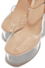 Load image into Gallery viewer, Adore Me Ankle Strap Platform Block High Heels - Nude
