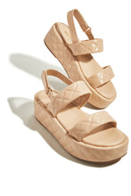 Load image into Gallery viewer, Nude PU Platform Sandal
