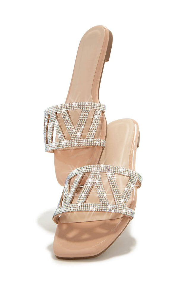 Load image into Gallery viewer, Bora Bora Dreams Embellished Slip On Sandals - Nude
