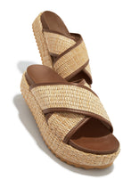 Load image into Gallery viewer, Straw Criss Cross Front Sandal
