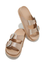 Load image into Gallery viewer, pearl Embellished Nude Satin Sandals
