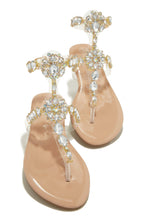 Load image into Gallery viewer, Nude Patent Embellished Sandals
