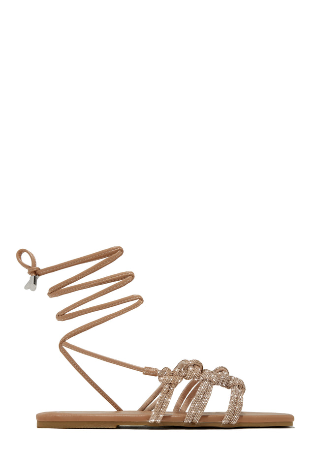 Load image into Gallery viewer, Ibiza Nights Embellished Lace Up Sandals - Orange

