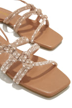 Load image into Gallery viewer, Ibiza Nights Embellished Lace Up Sandals - Nude
