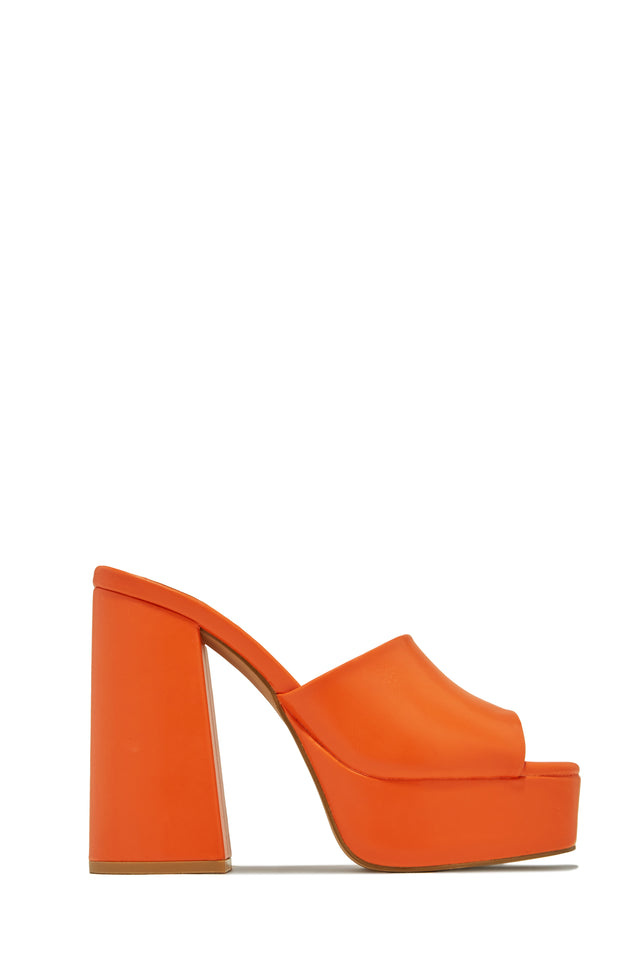 Load image into Gallery viewer, Emily Platform Block Heel Mules - Orange
