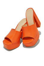 Load image into Gallery viewer, Emily Platform Block Heel Mules - Orange
