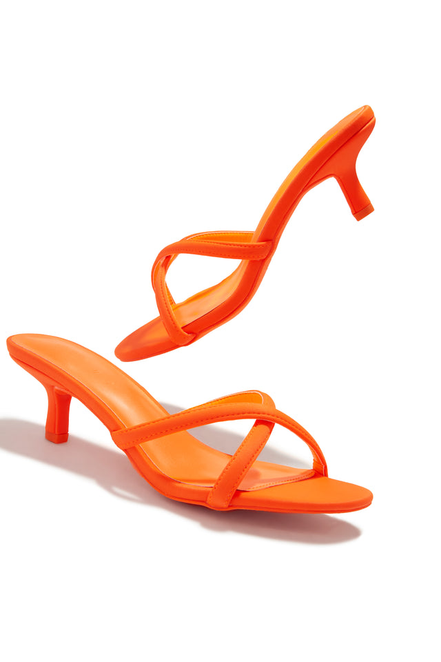 Load image into Gallery viewer, Aylina Kitten Heel Mules - Orange
