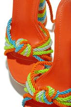 Load image into Gallery viewer, Kayden Lace Up Platform Block Heels - Orange
