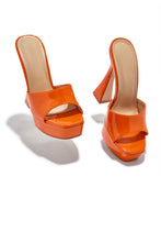 Load image into Gallery viewer, Jianna Platform Heel Mules - Orange
