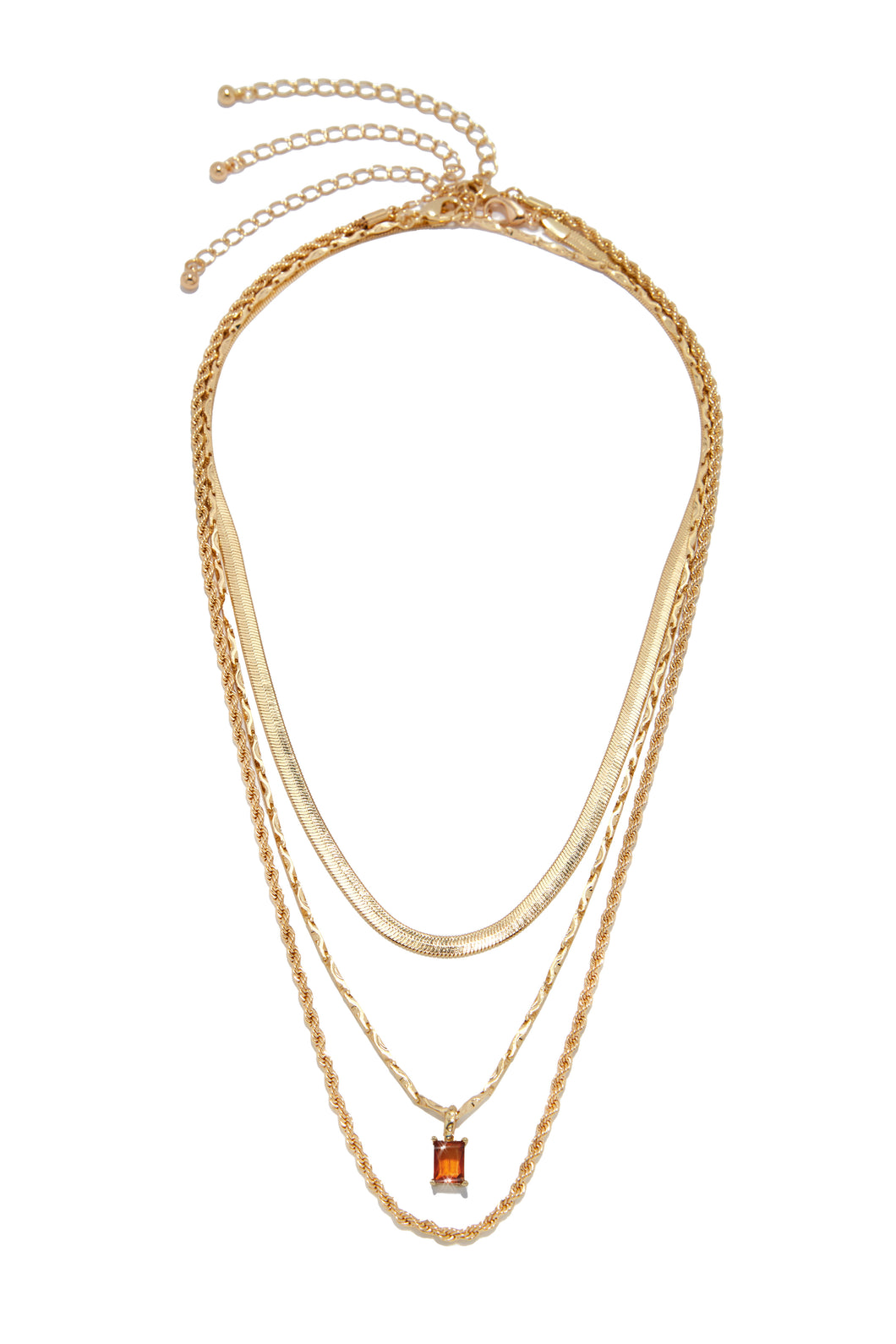 Gold Tone Necklace Set