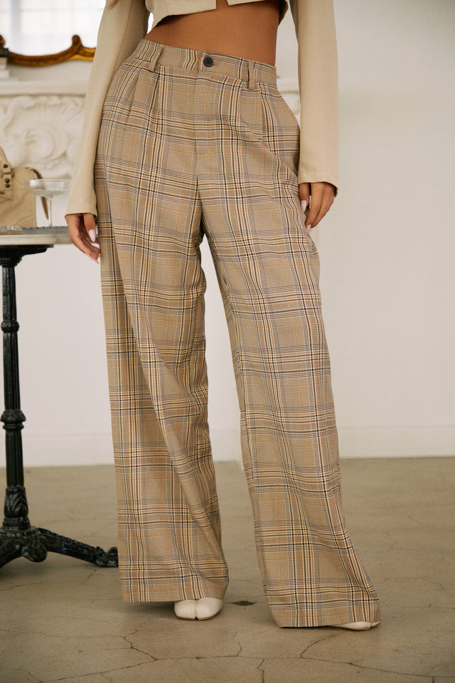 Load image into Gallery viewer, Nude Plaid Pant
