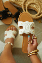 Load image into Gallery viewer, Paris Trips Slip On Sandals - White
