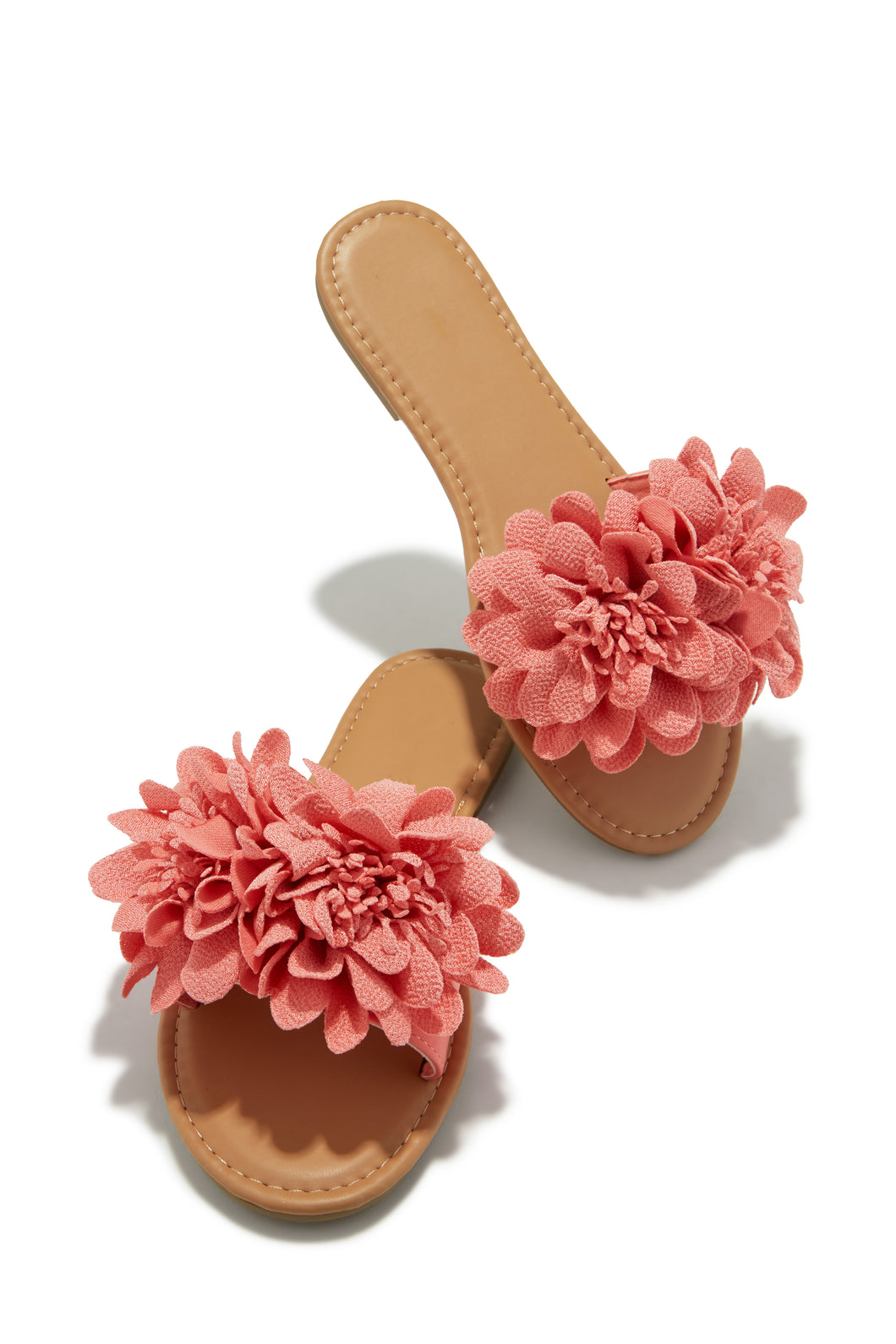 Peach Flower Slip On Sandals