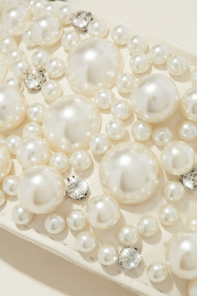 Load image into Gallery viewer, Lexia Slip On Faux Pearl Sandals - Ivory
