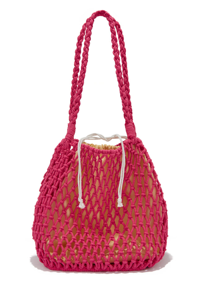 Load image into Gallery viewer, Pink Crochet Beach Bag
