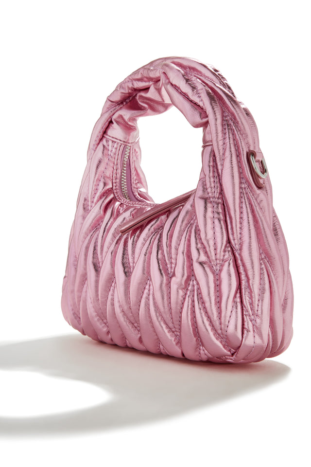 Load image into Gallery viewer, Pink Crossbody Handbag with Metallic Finish
