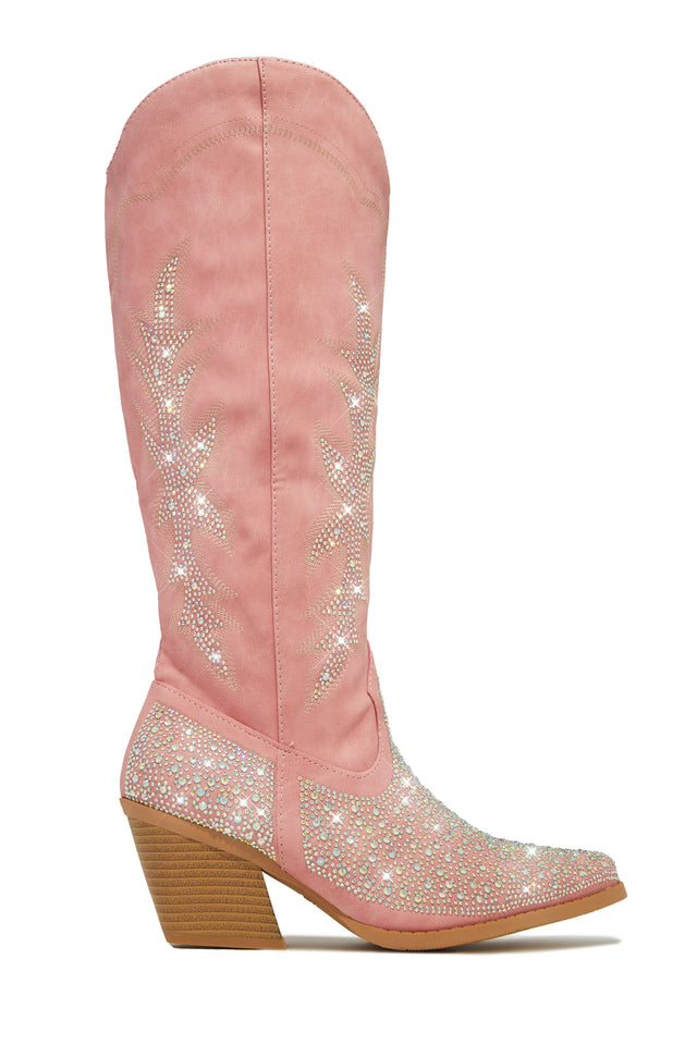 Load image into Gallery viewer, Pink Embellished Cowgirl Boots
