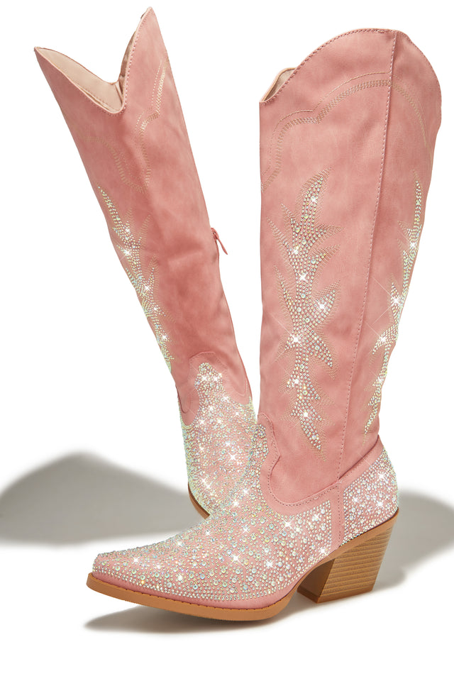 Load image into Gallery viewer, Pink Rhinestone Western Boots
