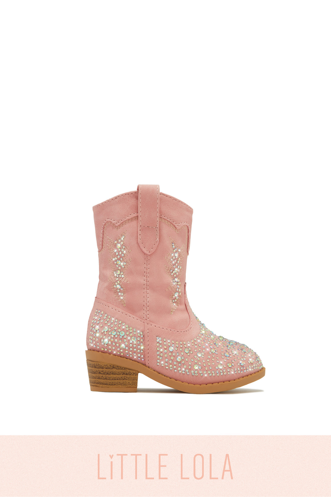 Mini Frankie Embellished Cowgirl Boots - Pink