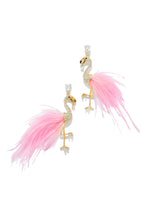 Load image into Gallery viewer, Aruba Faux Feather Flamingo Earring - Pink
