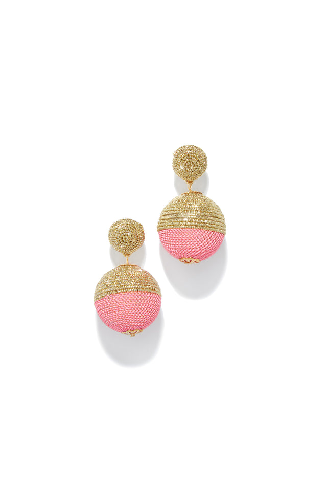 Load image into Gallery viewer, Gold and Pink Summer Earrings
