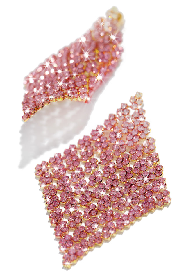 Load image into Gallery viewer, Pink Embellished Earrings

