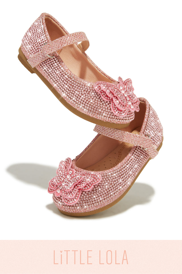 Load image into Gallery viewer, Pink Little Lola Embellished Flats
