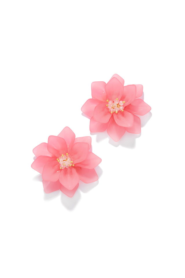 Load image into Gallery viewer, Perfect Oasis Flower Statement Earring - Pink

