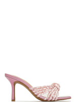 Load image into Gallery viewer, Pink Embellished Mule Heels
