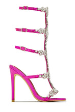 Load image into Gallery viewer, Expensive Taste Embellished Cage High Heels - Pink
