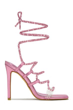 Load image into Gallery viewer, Birthday Wishes Embellished Lace Up Heels - Pink
