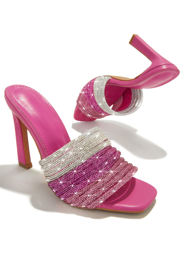 Load image into Gallery viewer, Feeling Myself Embellished High Heel Mules - Pink

