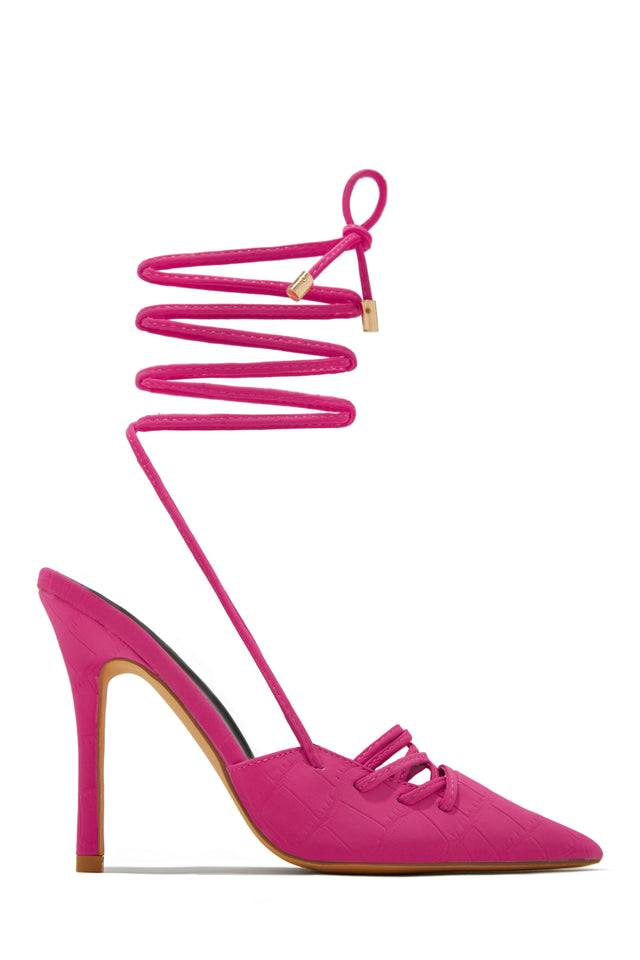 Load image into Gallery viewer, Croc Embossed Pink Heels
