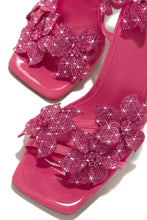 Load image into Gallery viewer, Pink Rhinestone Flower Single Sole High Heels
