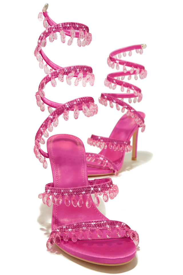 Load image into Gallery viewer, Pink Embellished Single Sole Heels
