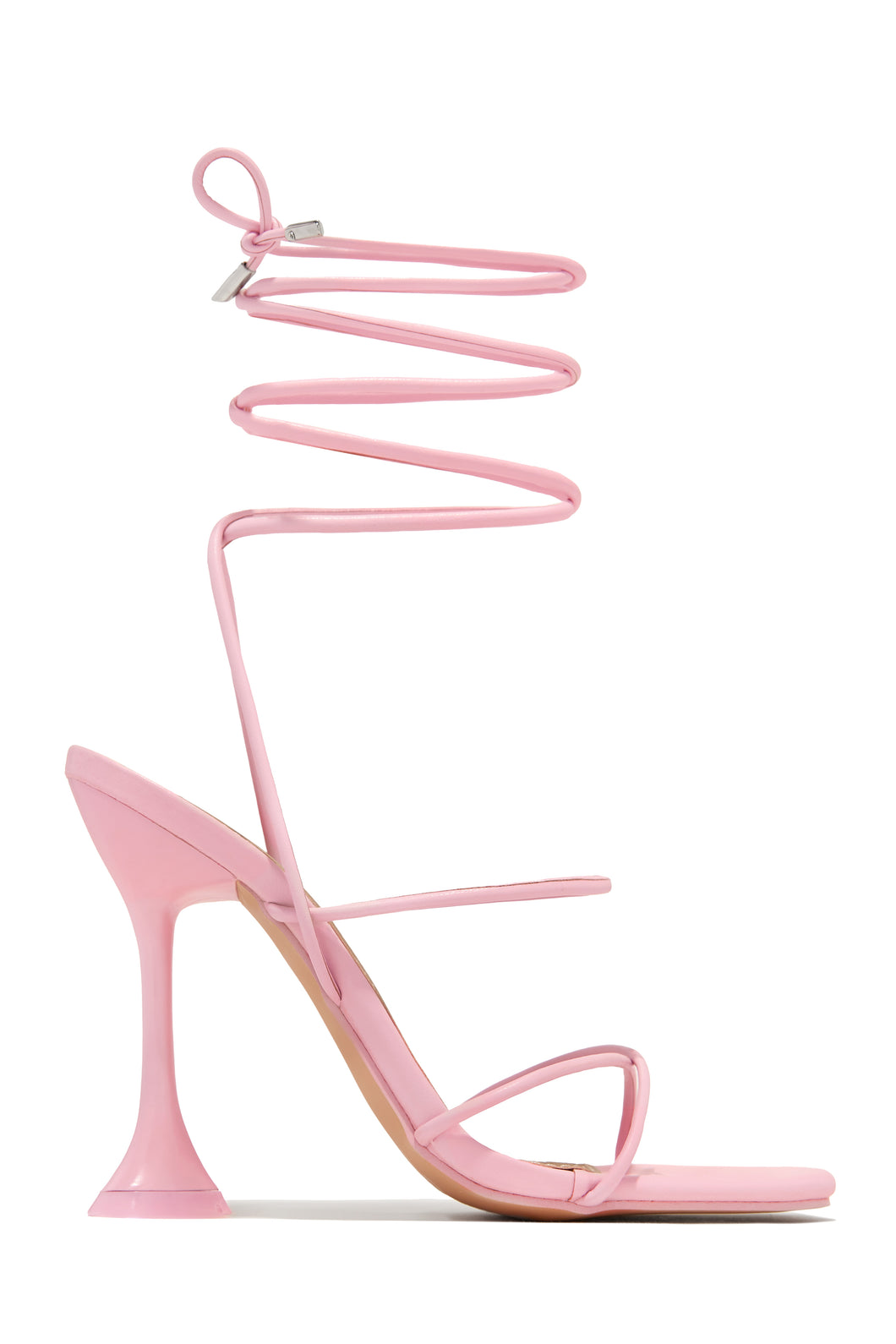 Loving Heart Lace Up High Heels - Pink