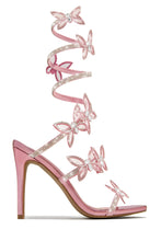 Load image into Gallery viewer, Fantasy Butterfly Embellished Around The Ankle Coil Heels - Black

