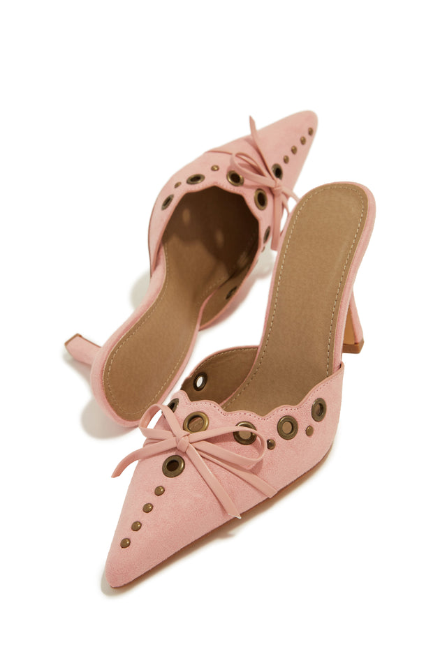 Load image into Gallery viewer, Light Pink Pointed Toe Slip On Mules
