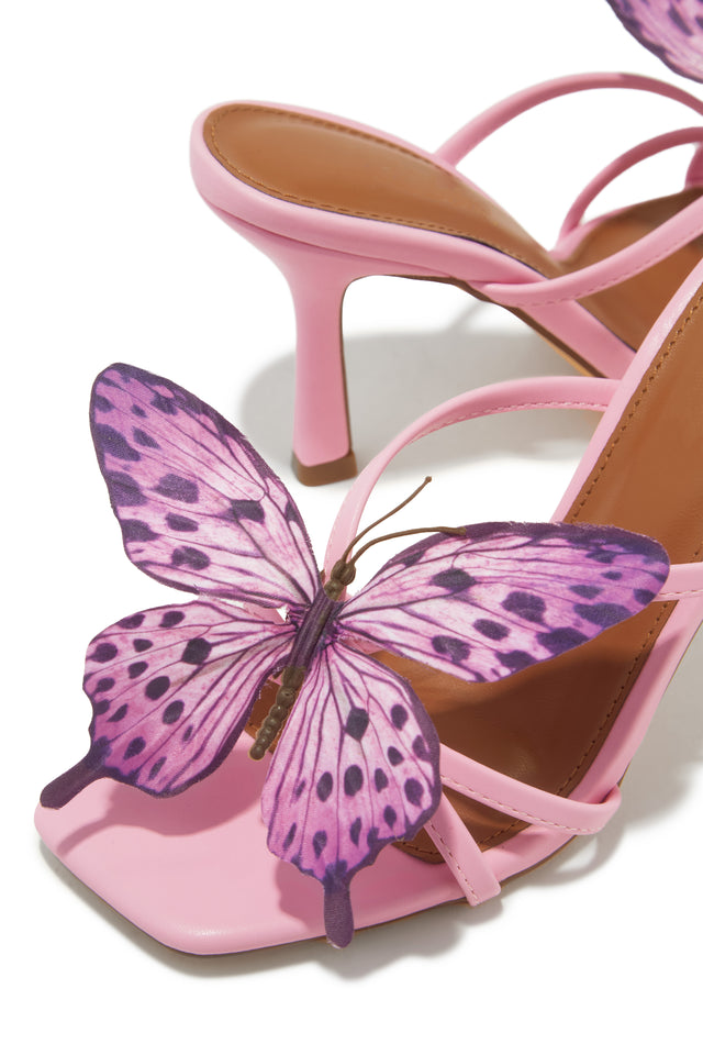 Load image into Gallery viewer, Mariposa Butterfly Mule Heels - Pink
