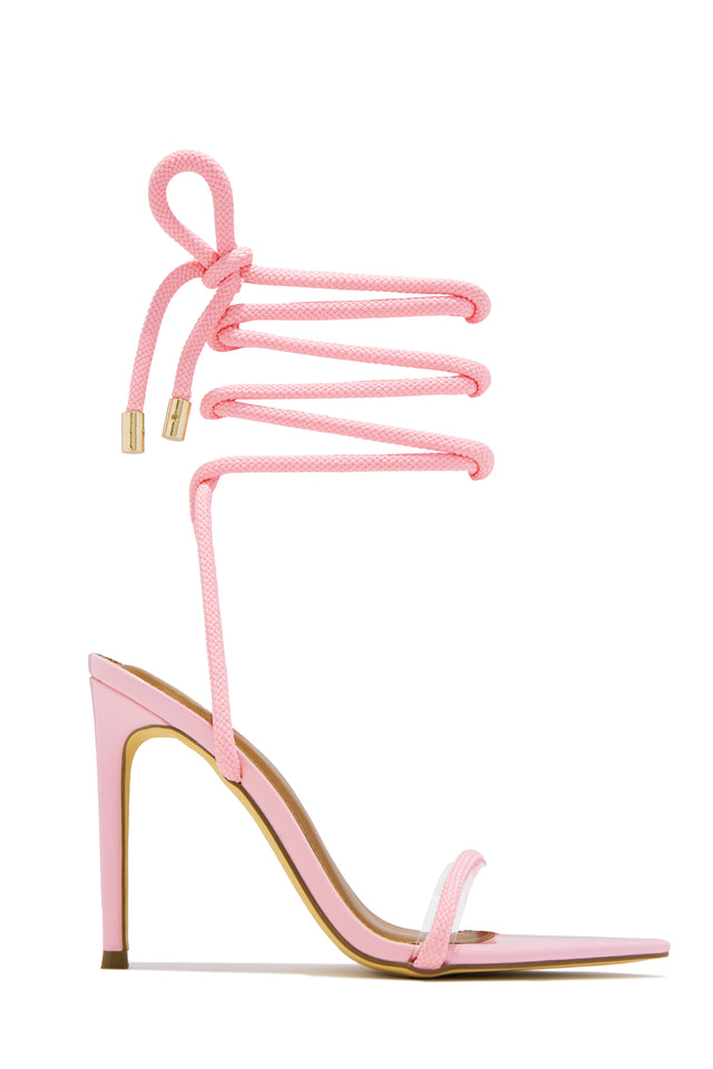 Load image into Gallery viewer, Valeria Lace Up High Heels - Pink
