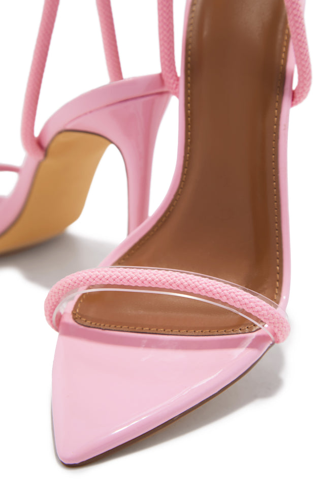Load image into Gallery viewer, Valeria Lace Up High Heels - Pink
