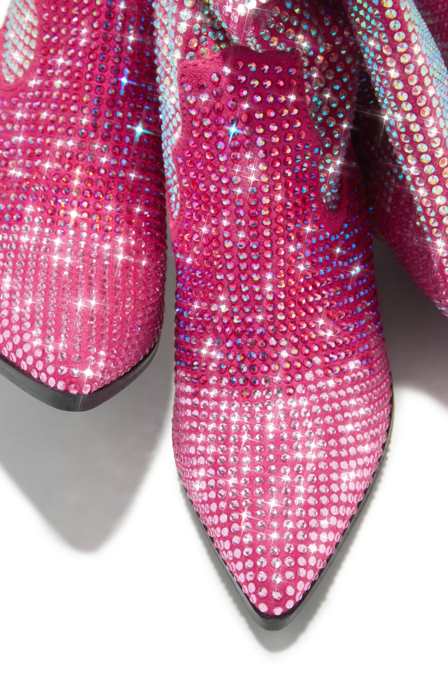 Load image into Gallery viewer, Eyes On Me Embellished Cowgirl Boots - Pink
