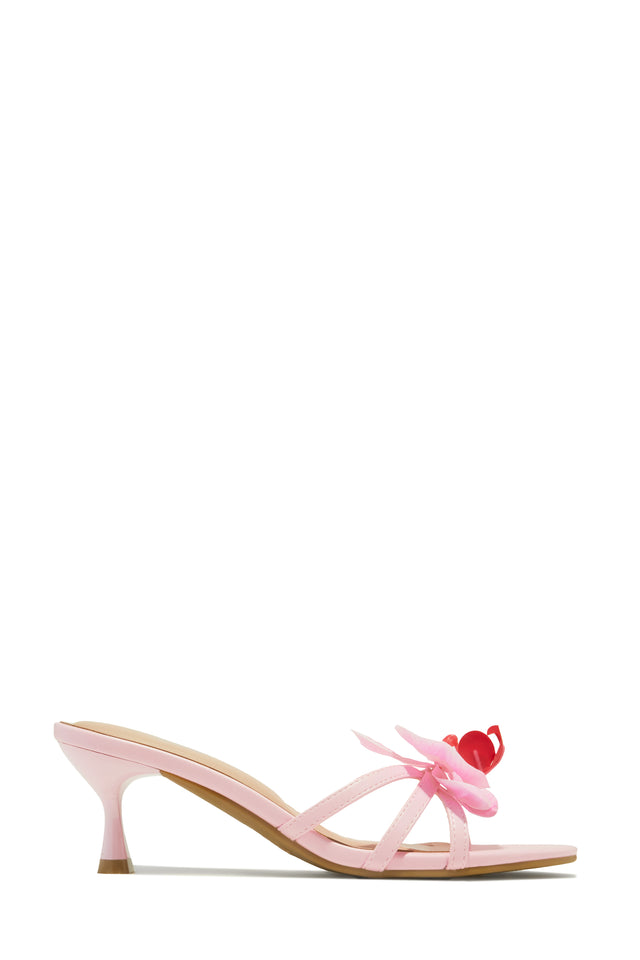 Load image into Gallery viewer, Alyssa Rosette Mid Heel Mules - Pink
