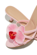 Load image into Gallery viewer, Alyssa Rosette Mid Heel Mules - Pink
