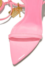 Load image into Gallery viewer, Pink Heels with Gold-Tone Detailing
