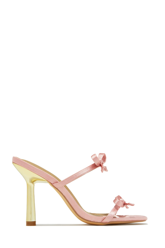 Load image into Gallery viewer, Simple Affair Bow Heel Mules - Pink
