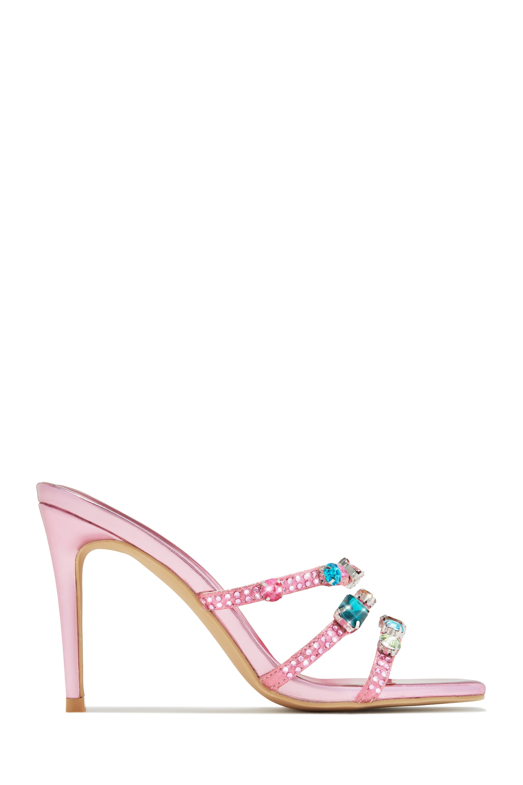 Miss Lola | Birthday Drinks Gold Embellished Mule Heels