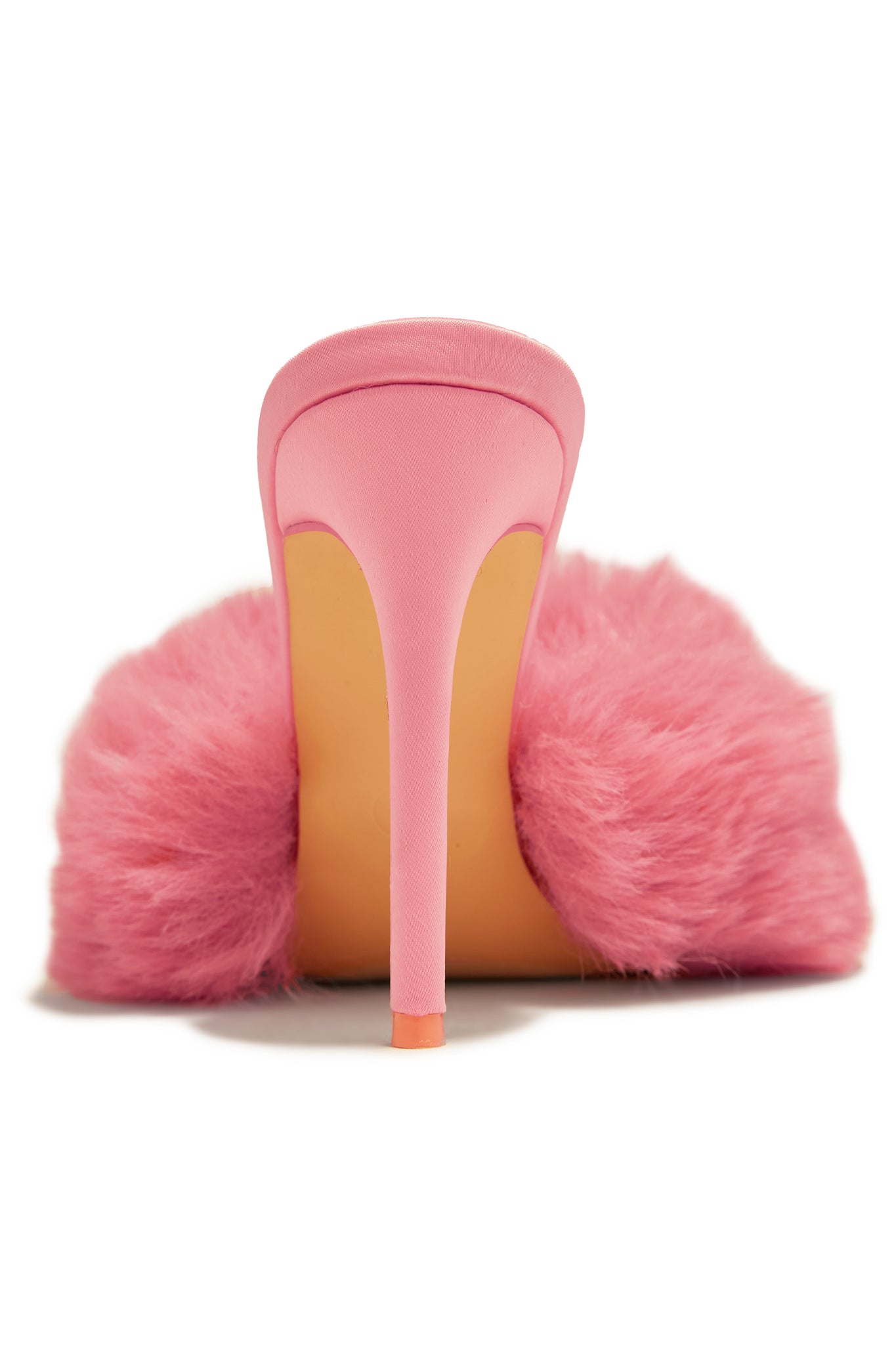 Miss Lola Cherie Pink Faux Fur High Heel Mules MISS LOLA